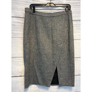 Garnet Hill Gray Herringbone Pencil Skirt Size 12